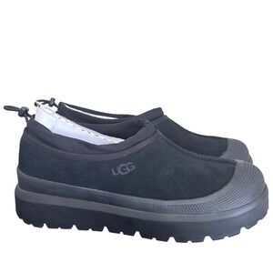 UGG Tasman Weather Hybrid Black Suede Waterproof Slip-On Shoes 1144096 Mens 14